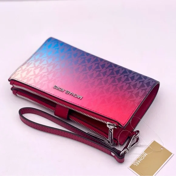Michael Kors Double Zip Ombre Wallet Wristlet Smartphone Case - Picture 9 of 14